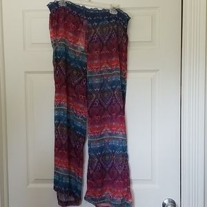 Jessica Simpson Pull on Transparent Oversize Swimsuit Cover up Pants Medium New